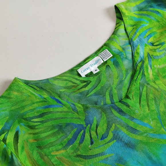 Lotus Traders Palm Print Tiered Dress - Picture 4 of 14